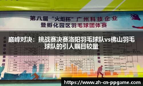 巅峰对决:挑战赛决赛洛阳羽毛球队vs佛山羽毛球队的引人瞩目较量